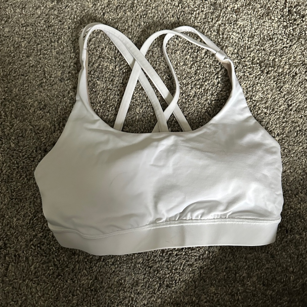 White size 6 Lululemon Energy Bra with Pads